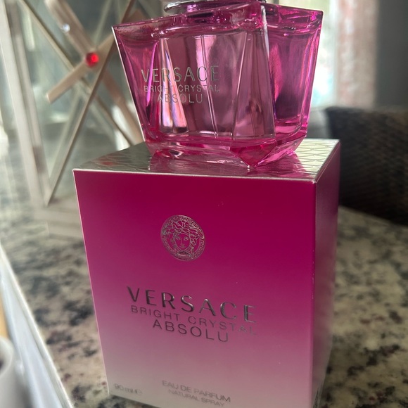 Versace Other - Versace Bright Crystal Absolu Pink Glass Perfume Bottle 3.0 ounces
